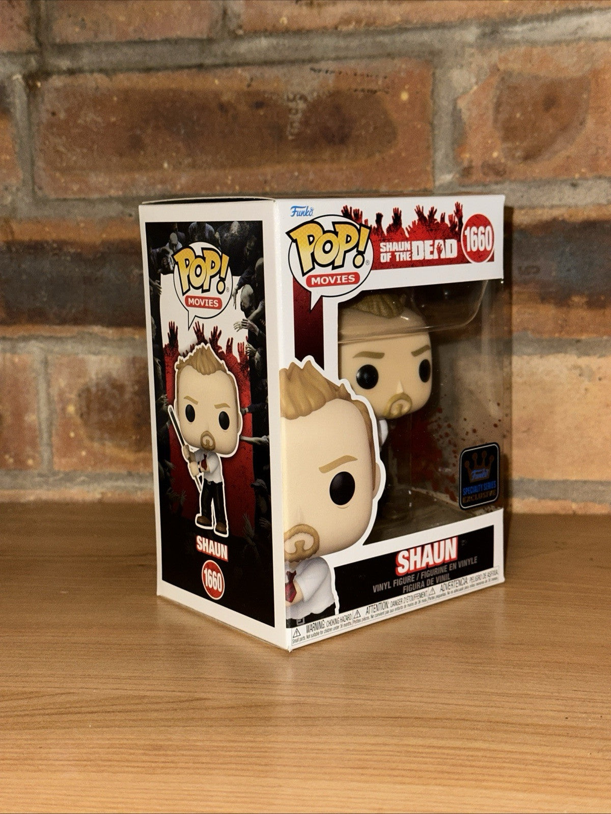 Funko Shaun of the Dead -Shaun with Pool Cue Pop! Vinyl Figure #1660 In Hand