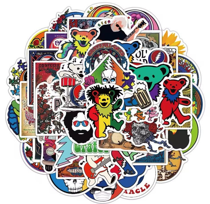 50x New Grateful Dead Graffiti Stickers For Skateboard Laptop Luggage Decal