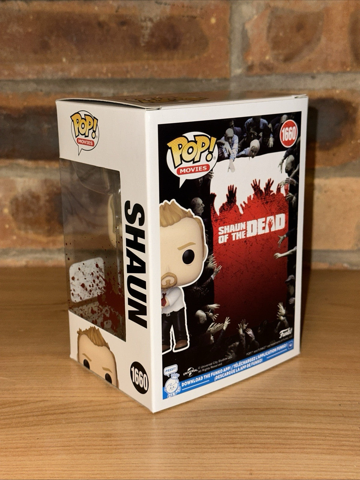 Funko Shaun of the Dead -Shaun with Pool Cue Pop! Vinyl Figure #1660 In Hand