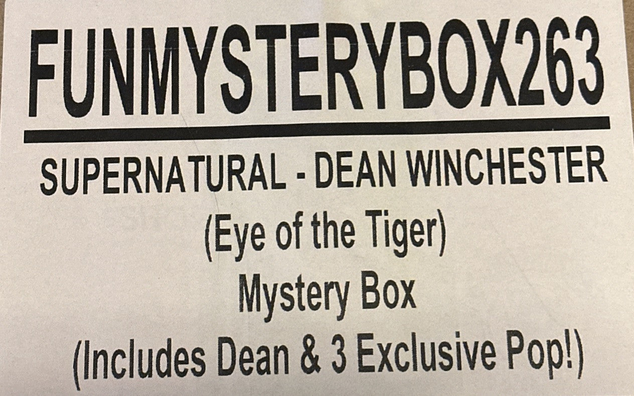 Supernatural Dean Winchester Eye of Tiger Mystery Box + 3 Exc Funko Pops #1637