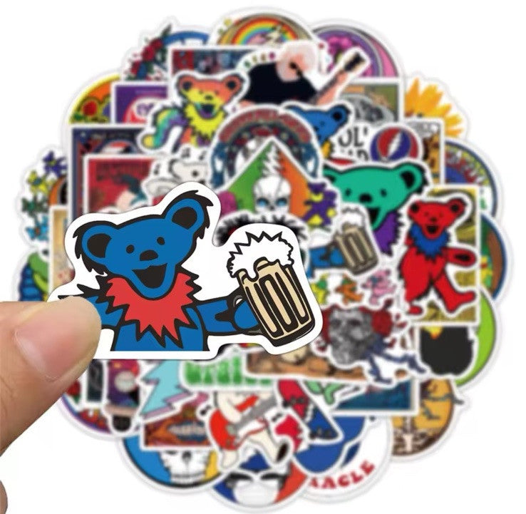 50x New Grateful Dead Graffiti Stickers For Skateboard Laptop Luggage Decal