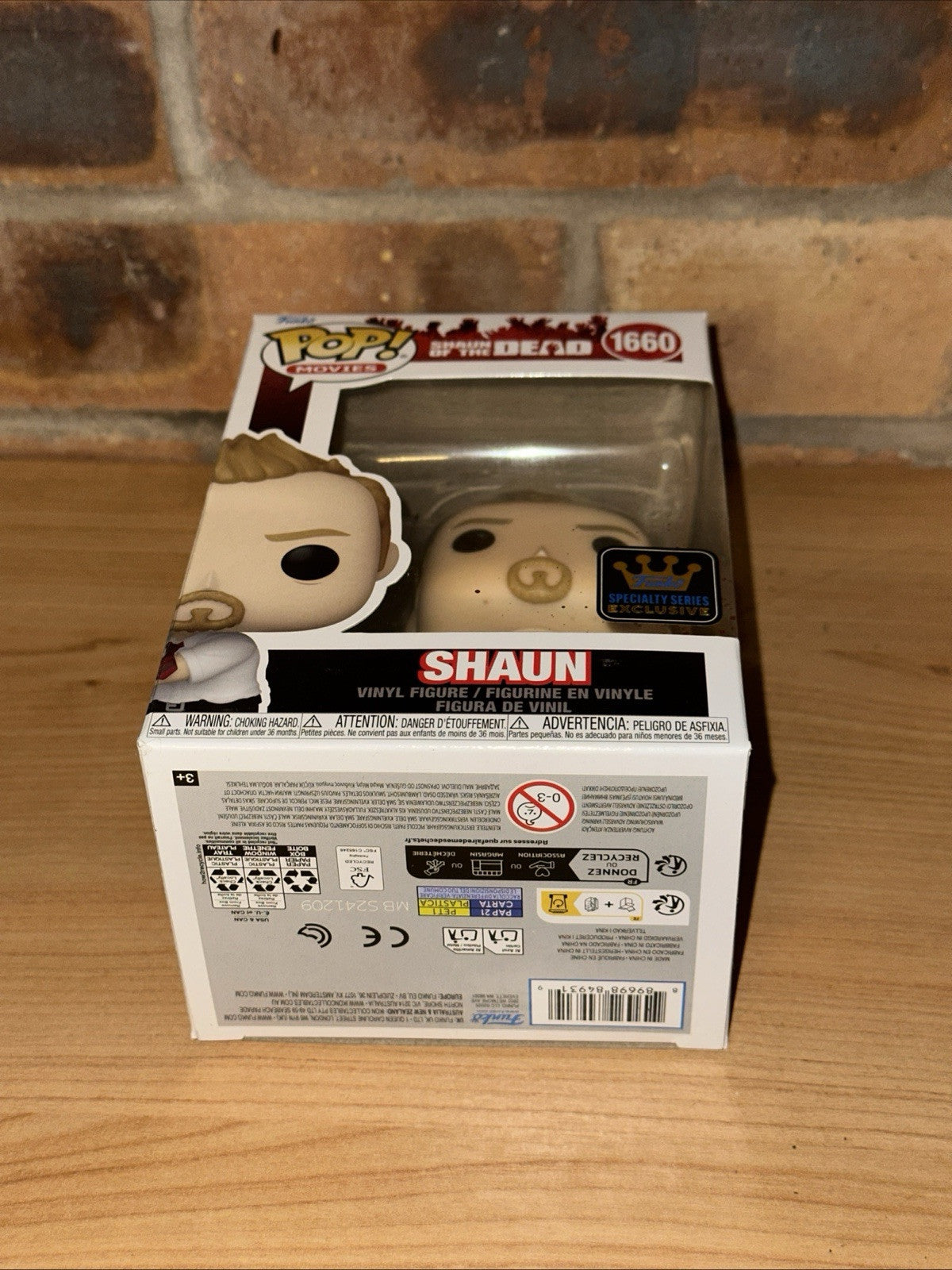 Funko Shaun of the Dead -Shaun with Pool Cue Pop! Vinyl Figure #1660 In Hand