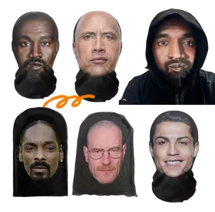 Cosplay 3d Printed  Kanye West YE Mask Stretch Mesh Full Face Mask Role Play2