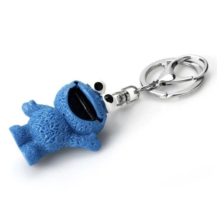 Sesame Street Cookie Monster Vinyl Fig Key Ring Keyring Chain Perfect Gift bag - SOScollectible