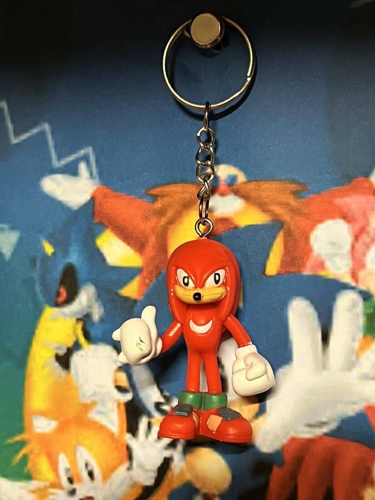 Sonic The Hedgehog - Knuckles Keyring Keychain Sega Gaming Key Ring gift bag - SOScollectible