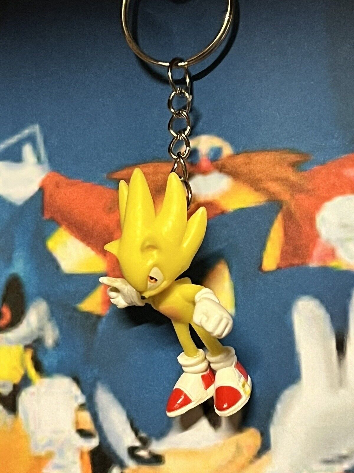 Sonic The Hedgehog - Super Sonic Keyring Keychain gift bag Sega Gaming Key Ring - SOScollectible