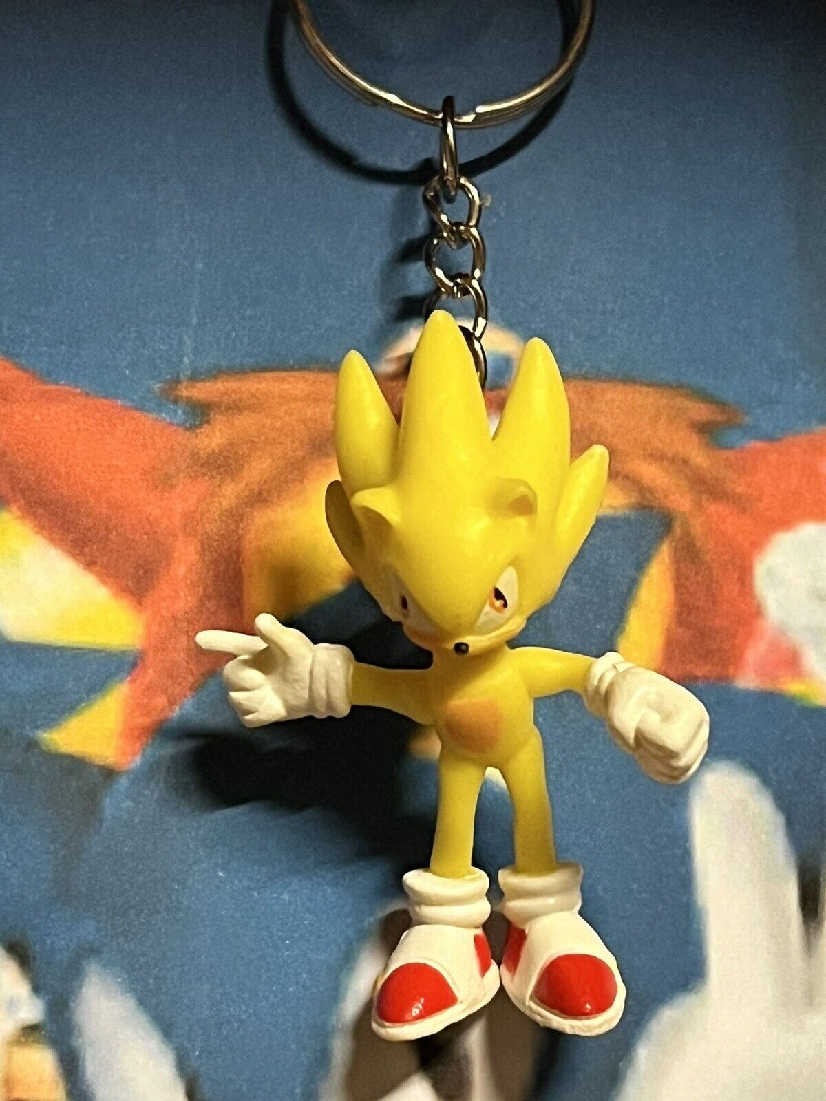 Sonic The Hedgehog - Super Sonic Keyring Keychain gift bag Sega Gaming Key Ring - SOScollectible