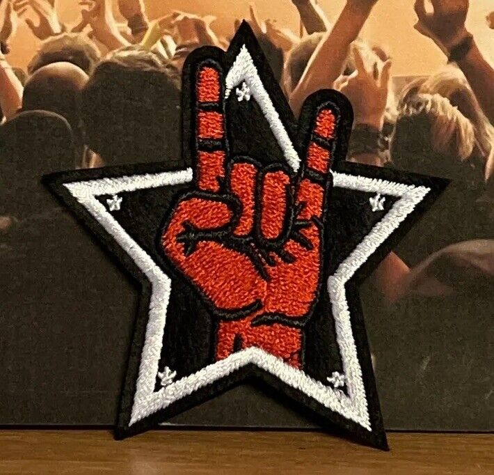 SOSJams Sew Iron On Patch Rock On 🤘 Metal Music Rock Band Badge Patches - SOScollectible