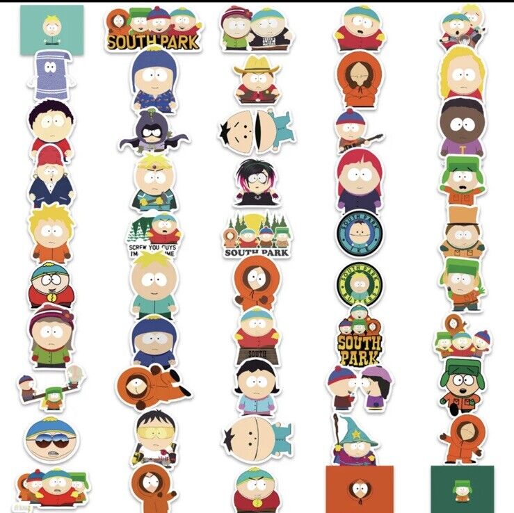 South Park Themed 50 Stickers Skateboard Laptop Car Phone Decal Stickerbomb NEW - SOScollectible