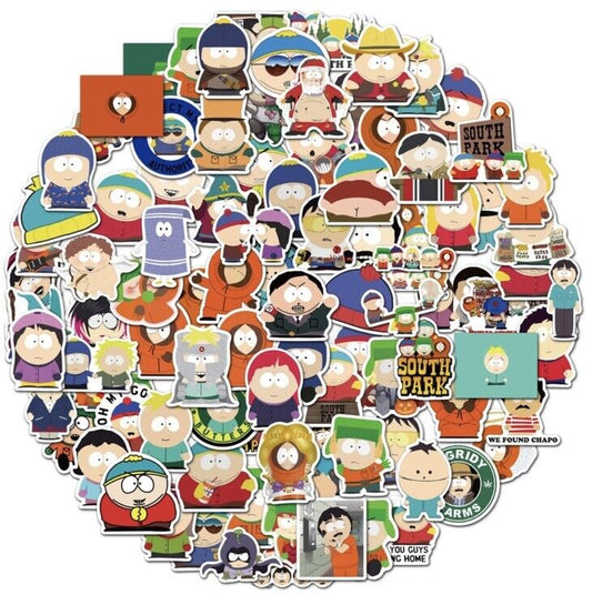 South Park Themed 50 Stickers Skateboard Laptop Car Phone Decal Stickerbomb NEW - SOScollectible