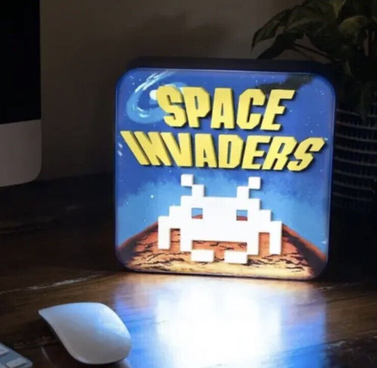 Space Invaders Official Boxed Desk Lamp - 3D Wall Light, Retro Gaming Xmas Gift - SOScollectible