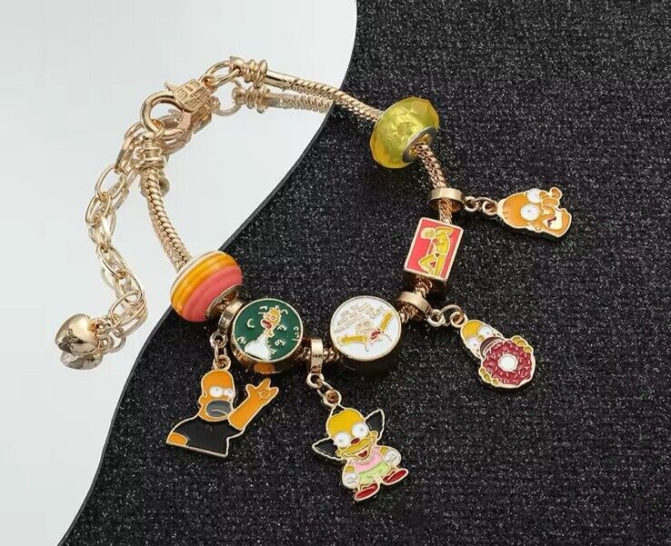 The Simpsons Charms Bracelet Homer Krusty BART Cult Tv Gift Bag - SOScollectible