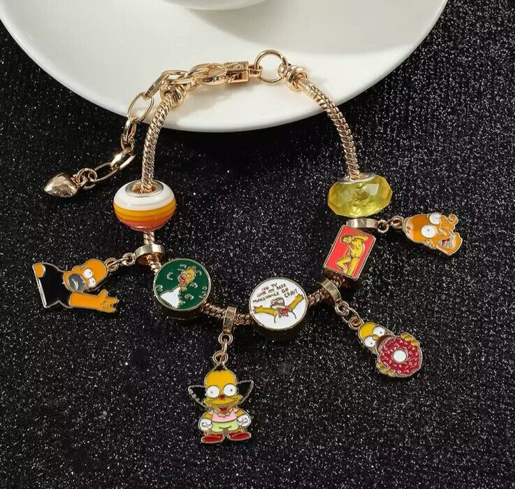 The Simpsons Charms Bracelet Homer Krusty BART Cult Tv Gift Bag - SOScollectible