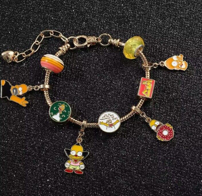 The Simpsons Charms Bracelet Homer Krusty BART Cult Tv Gift Bag - SOScollectible