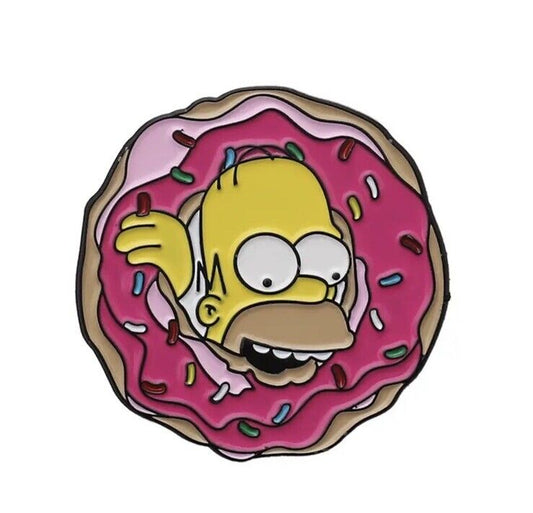 The Simpsons Homer Donut Enamel Pin Badge Vintage Retro Rare Collect gift bag - SOScollectible