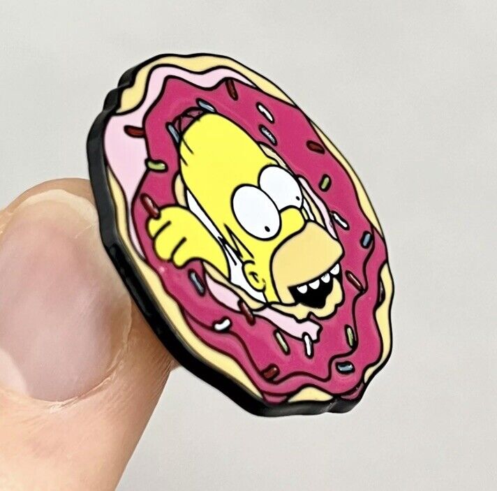 The Simpsons Homer Donut Enamel Pin Badge Vintage Retro Rare Collect gift bag - SOScollectible