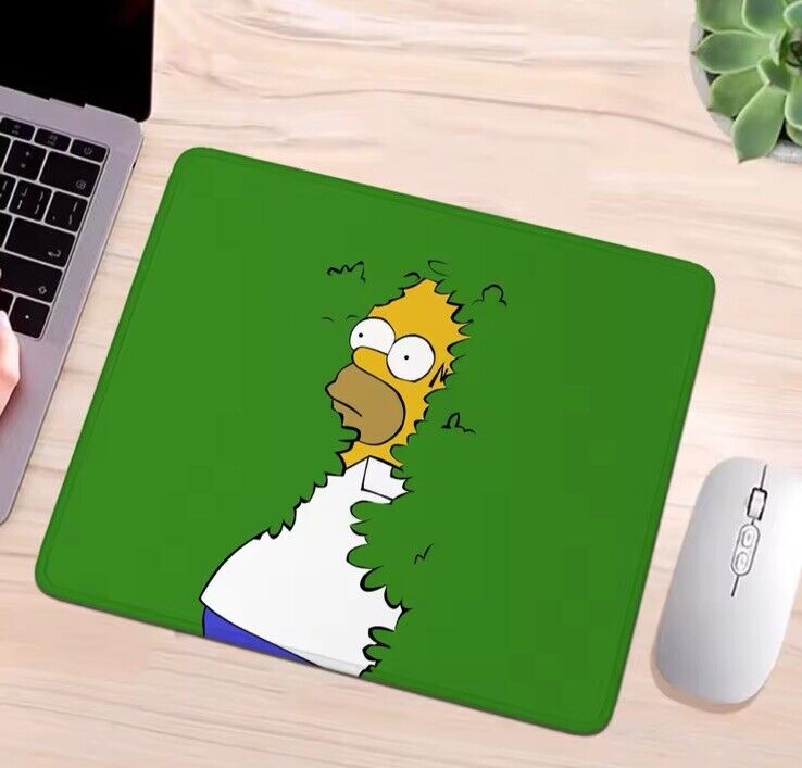 THE SIMPSONS HOMER IN HEDGE DESIGN COMPUTER MOUSE PAD MAT NONSLIP GIFT - SOScollectible