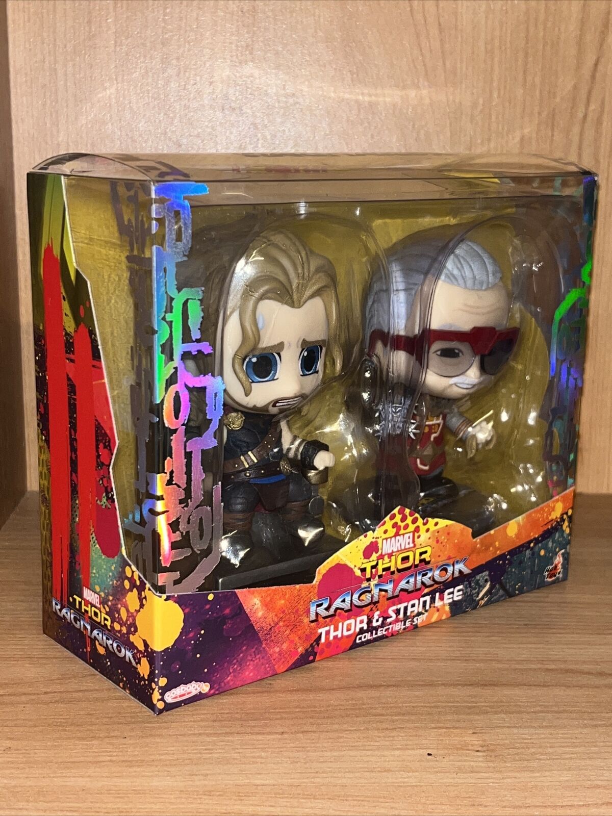 Thor: Ragnarok Cosbaby (S) Mini Figures Stan Lee & Thor 10 cm Ltd Ed Rare Set - SOScollectible