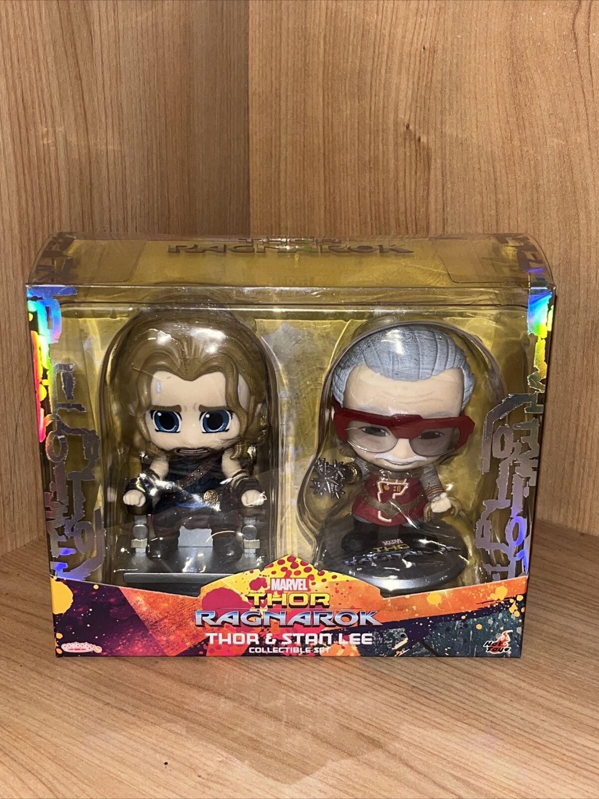 Thor: Ragnarok Cosbaby (S) Mini Figures Stan Lee & Thor 10 cm Ltd Ed Rare Set - SOScollectible