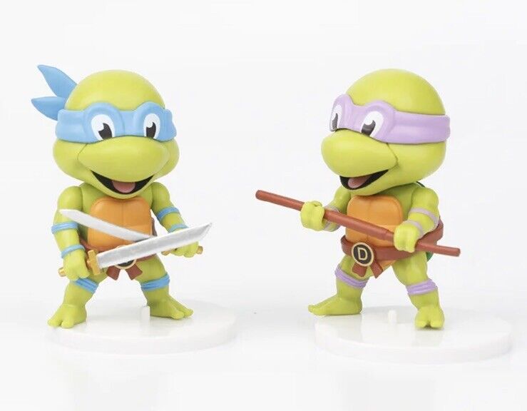 TMNT Teenage Mutant Ninja Turtles X 5 Set Of Figures 🇬🇧 8 - 10cm Q Version New - SOScollectible