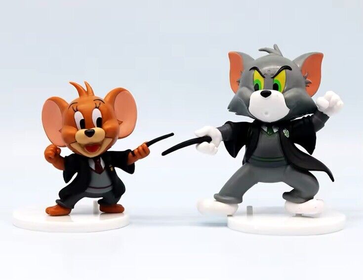 TOM AND JERRY As Harry Potter HOLLYWOOD series 2x 8cm Figures Gift Boxed Cartoon - SOScollectible