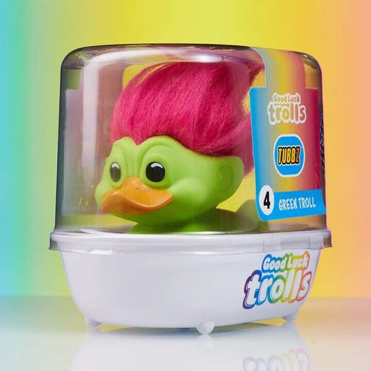 TUBBZ 1ST EDITION Trolls GREEN PINK HAIR Collectible Duck Figure - SOScollectible