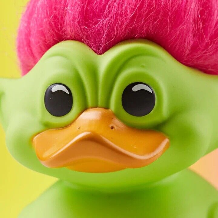 TUBBZ 1ST EDITION Trolls GREEN PINK HAIR Collectible Duck Figure - SOScollectible