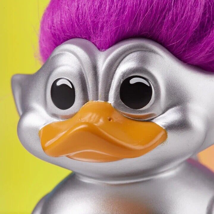 TUBBZ 1ST EDITION Trolls SILVER PURPLE HAIR TROLL Collectible Duck Figure - SOScollectible