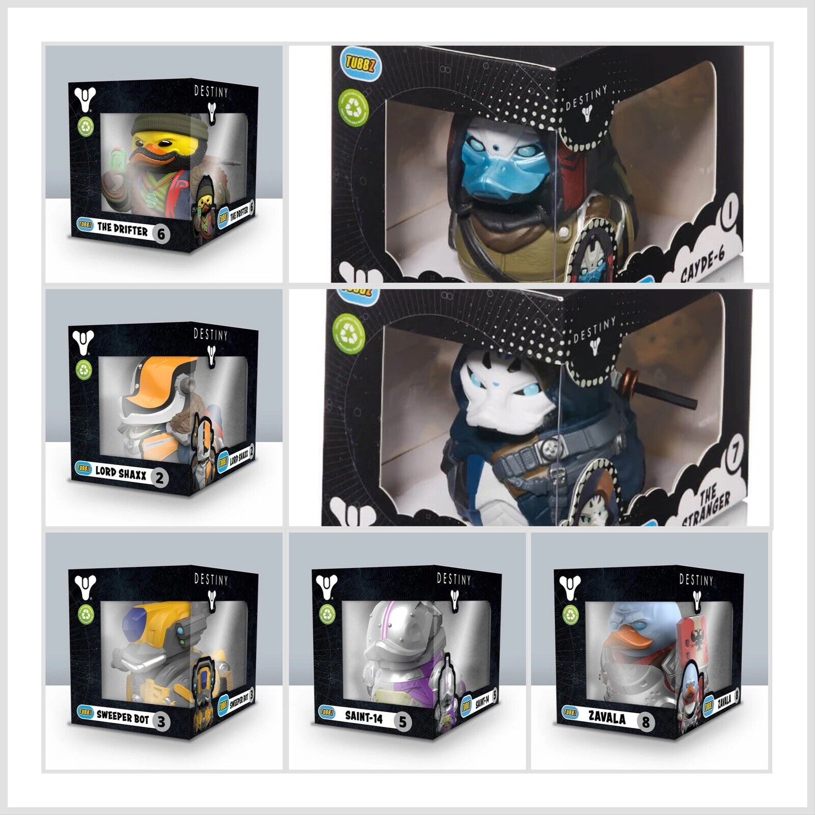 TUBBZ BOXED DESTINY 7PC COMPLETE SET Collectible Duck Vinyl Figure Gaming - SOScollectible