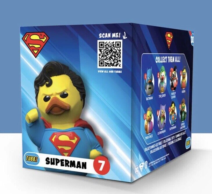 TUBBZ Boxed Edition DC Comics SUPERMAN Official Collectible Duck In Stk Now - SOScollectible