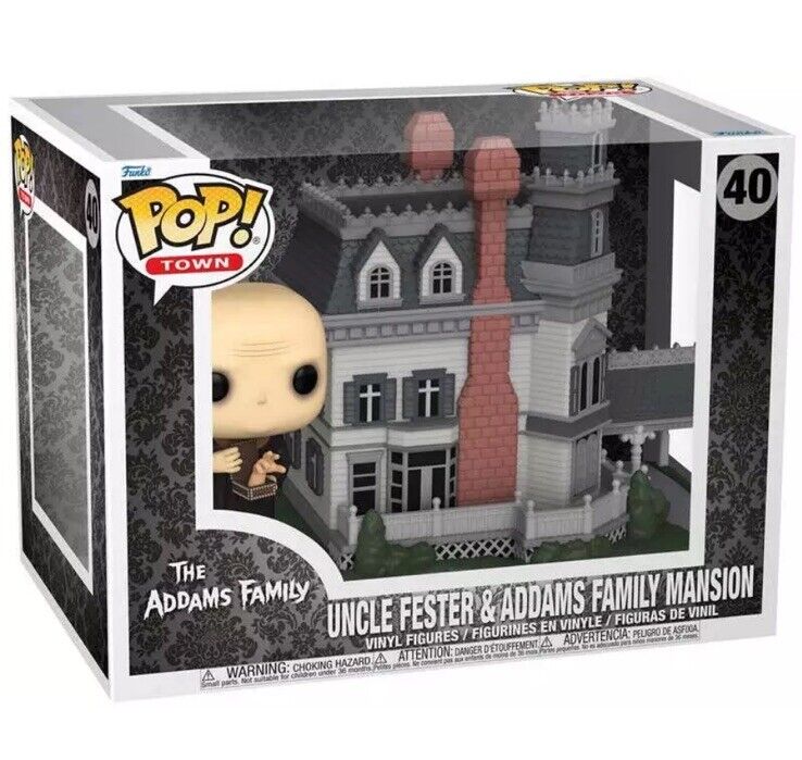 Uncle Fester & Mansion Addams Family Funko Town #40 Cult Horror Wednesday - SOScollectible