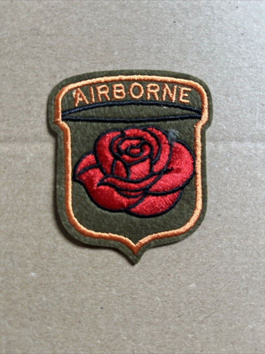 US Army 101st Airborne Division Red Rose 🌹 Patch Iron On Airsoft Military - SOScollectible