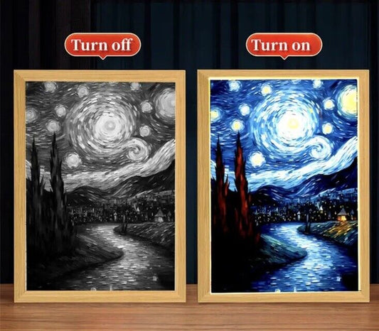 Van Gogh Light Up Picture Frame Sunshine LED Lighting Painting Night Light gift - SOScollectible