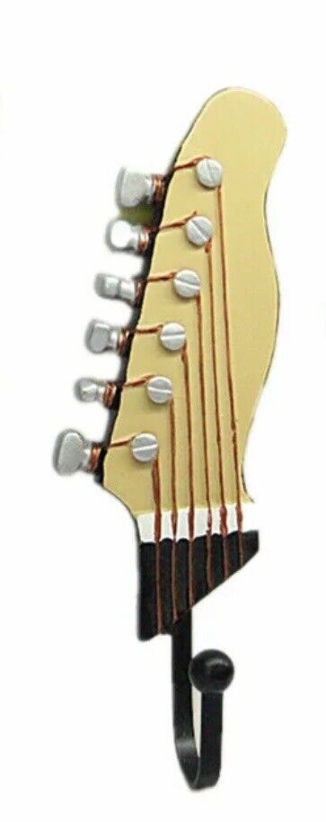 Wall Mount Guitar Coat Hanger Holder Hook Keeper Brackets Wooden Wood Light Brow - SOScollectible