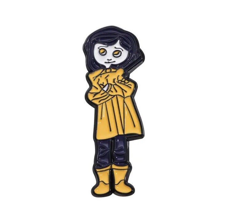 x 3 Coraline Doll Pin Enamel Metal Badge Cult Movie Gaiman Book Set gift bag - SOScollectible